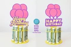 Happy Birthday Money Cake Svg, Money Cake Cash Gift Template Product Image 1