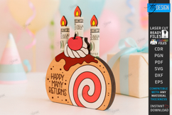 Birthday Money Holder Laser Cut Bundle|Cake Shape|Money Card Product Image 13