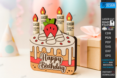 Birthday Money Holder Laser Cut|Cake Shape SVG|Greeting Card Product Image 1