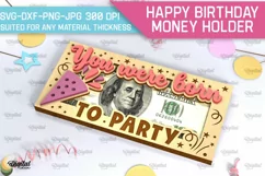 Happy Birthday Money Holder SVG. Laser Cut Money Gift Box Product Image 1