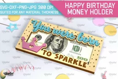 Happy Birthday Money Holder SVG. Laser Cut Money Gift Box Product Image 1