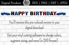 how to use this happy birthday race car party banner in svg and dxf format