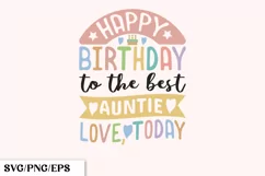 Happy Birthday Auntie Baby Onesie SVG Product Image 1