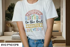 Happy Birthday Auntie Baby Onesie SVG Product Image 3
