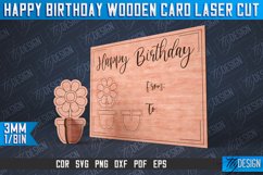 Happy Birthday Wooden Card Laser Cut SVG|Birthday Laser Cut Product Image 1