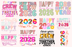 Happy New Year 2026 PNG Bundle SVG New Year 2026 Product Image 1