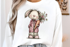 Happy Bunny With Carrot Gift Clipart Product Image 2