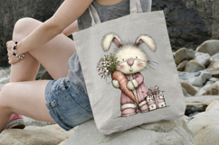 Happy Bunny With Carrot Gift Clipart Product Image 3
