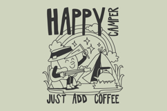 Vintage Summer Camping Cartoon T shirt Design