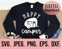 Happy Camper SVG - Camping PNG - Camp Life - Camping Crew Product Image 2