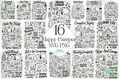 Happy Camper SVG PNG Clipart Bundle Product Image 1