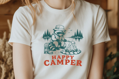 Happy Camper SVG, Funny Camping Raccoon PNG Trendy Design Product Image 2
