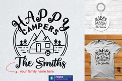 Happy Campers Family Name Sign Svg Dxf Png Product Image 1