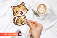 Happy Cat Sticker, Kawaii Happy Cat Sticker Product Image 1