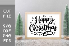 Happy Christmas, Christmas SVG, Hand Lettered, Cut File Product Image 1