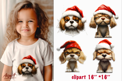 Christmas dog clipart Sad dog sublimation Cocker spaniel png Product Image 1