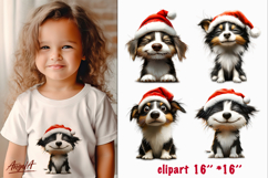 Christmas dog clipart Sad dog Australian Shepherd Product Image 1