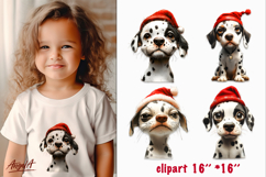Christmas dog clipart Sad dog sublimation Dalmatian clipart Product Image 1