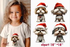 Christmas dog clipart Sad dog sublimation PNG Product Image 1