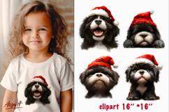 Christmas dog clipart Sad dog sublimation Newfoundland dog Product Image 1