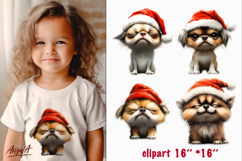 Christmas dog clipart Sad dog sublimation Pekingese Product Image 1