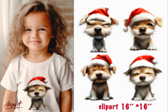 Christmas dog clipart Sad dog sublimation Puppy dog PNG Product Image 1