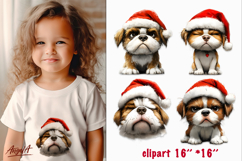 Christmas dog clipart Sad dog sublimation Puppy dog PNG Product Image 1
