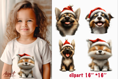 Christmas dog clipart Happy Australian shepherd sublimation Product Image 1