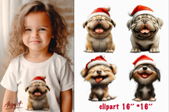 Christmas dog clipart Cute Shar pei PNG Happy pet Product Image 1