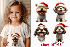 Christmas dog clipart Cute puppy PNG Happy pet Product Image 1