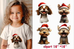 Christmas dog clipart Cute puppy PNG Happy pet Airedale Product Image 1