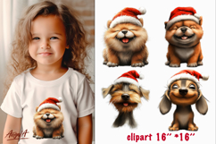 Christmas dog clipart Cute puppy PNG Happy pet Chow chow Product Image 1
