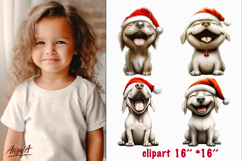Christmas dog clipart Cute puppy HappyLabrador retriever PNG Product Image 1