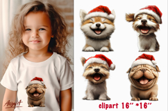 Christmas dog clipart Cute puppy Happy animal PNG Product Image 1