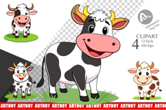 Happy Cow Face Clipart Product Image 1