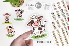 Happy Cow Face Sticker Product Image 1