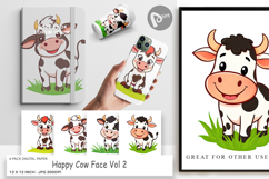 Digital Paper Happy Cow Face Product Image 1