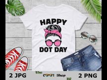 Happy Dot Day Png, Messy Bun Polka Dots Png Product Image 3