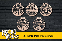 Happy Easter Sign Laser Cut SVG Product Image 1