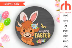 happy easter svg, cow egg sign svg, hanging sign svg, easter calf svg, spring hanger svg, western door sign, peeking highland cow svg, laser cut file, layered sign svg, welcome sign svg, countryside sign svg, farmhouse easter, baby animal svg