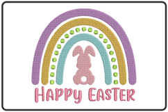Happy Easter Rainbow Embroidery Design Product Image 1