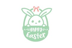 Happy Easter Basket SVG Cut File Product Image 1