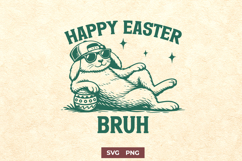 Happy Easter Bruh SVG, Funny Bunny Easter Shirt Cool Design Product Image 1