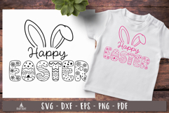 Happy Easter Bunny Ears SVG Coloring design