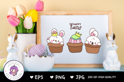 Cute bunny clipart in flower pot kawaii animals easter day Product Image 5