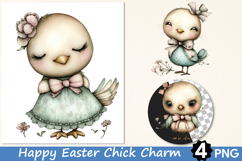 Happy Easter Chick Charm Clipart Product Image 1