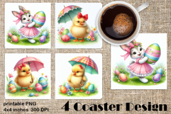 Happy Easter Square Coaster Sublimation Product Image 1