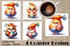 Happy Easter Square Coaster Sublimation Product Image 1