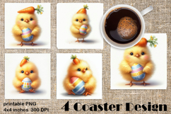 Happy Easter Square Coaster Sublimation Product Image 1