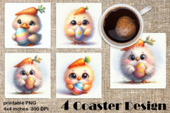 Happy Easter Square Coaster Sublimation Product Image 1
